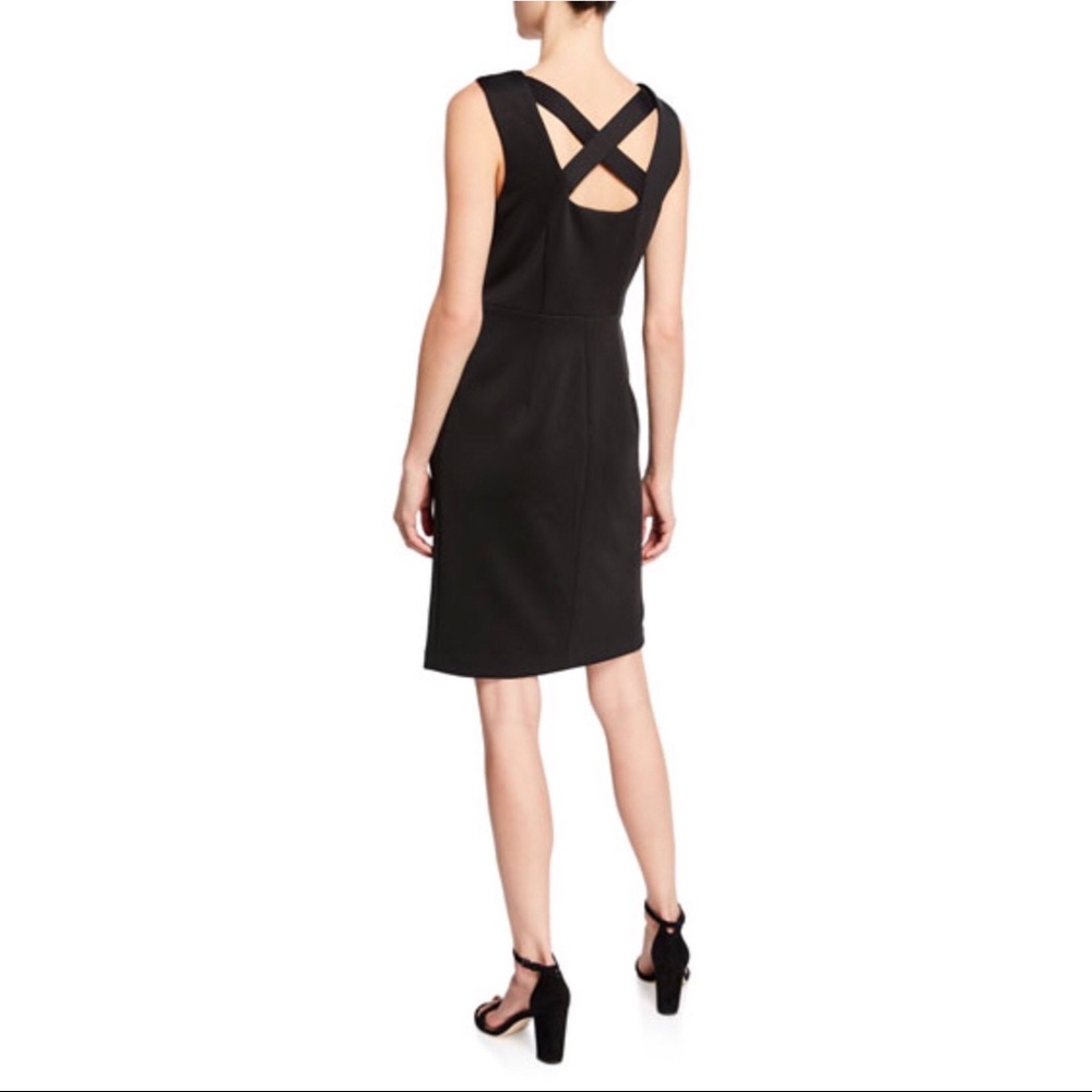 T Tahari Sleeveless Scuba Dress Crisscross Back - Picture 2 of 4